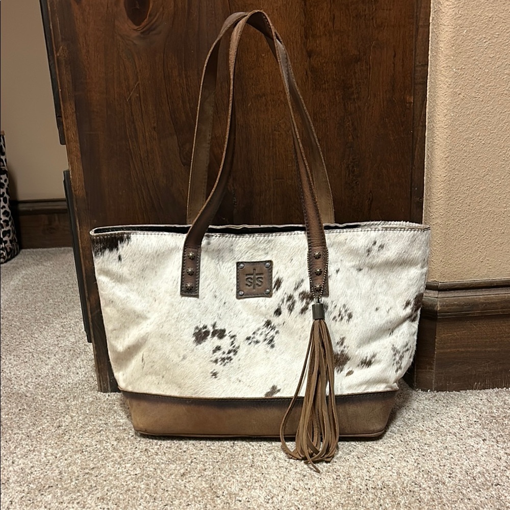 STS Ranchwear Brown and White Tote Bag